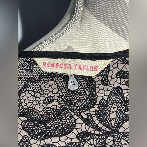 Rebecca Taylor Black and Cream Lace Dress - Picture 9 of 13